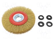 Wheel brush; 200mm; brass; assembly hole PG PROFESSIONAL