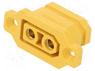 Connector: DC supply; socket; female; XT90; 30A; 500V; PIN: 2; yellow AMASS