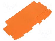 End/partition plate; orange WAGO