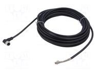 Cable: for sensors/automation; M12; PIN: 8; angled; 10m; socket; PUR BAUMER
