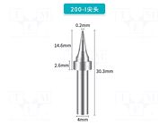 Tip; conical; 0.2mm; for soldering station BAKON