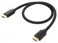 Cable; HDMI plug,both sides; PVC; HDMI 2.1; 0.5m; black; Core: Cu BASEUS