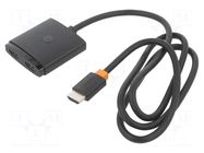 Splitter; HDMI socket x2,HDMI plug; bidirectional,HDMI 2.0 BASEUS