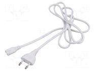 Cable; 2x0.75mm2; CEE 7/16 (C) plug,IEC C7 female; PVC; 1.8m SUNNY