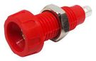 SOCKET, 4MM, PANEL, RED, 10A