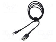 Cable; High Speed,USB 2.0; USB A plug,USB C plug; 1m; black; 3A BASEUS