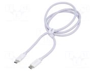 Cable; USB 4.0; USB C plug,both sides; 1m; white; 240W BASEUS