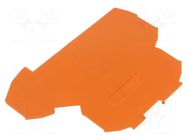 End/partition plate; orange WAGO