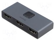 Splitter; HDMI 1.4; 4K; grey; Input: HDMI socket BASEUS