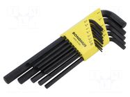 Wrench: hex key-set; inch; ProTanium®,steel; long; GorillaProof® BONDHUS