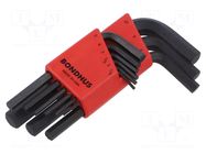 Wrench: hex key-set; ProTanium®,steel; short; GorillaProof® BONDHUS