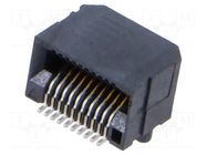 Connector: card edge; PIN: 20; SMT; on PCBs; 0.635mm SAMTEC