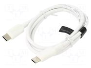 Cable; USB 2.0; USB C plug,both sides; nickel plated; 1m; white VENTION