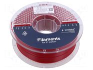 Filament: ABS; 1.75mm; red; 225÷240°C; 1kg; High Speed GEMBIRD