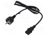 Cable; 3x0.75mm2; CEE 7/7 (E/F) plug,IEC C13 female; PVC; 1.5m POS