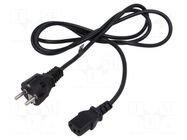 Cable; 3x0.75mm2; CEE 7/7 (E/F) plug,IEC C13 female; PVC; 1.8m POS
