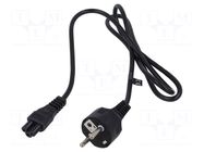 Cable; 3x0.75mm2; CEE 7/7 (E/F) plug,IEC C5 female; PVC; 1.2m POS