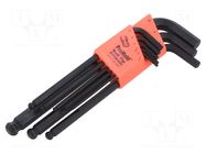 Wrench: hex key-set; spherical; long; ProHold®; 9pcs. BONDHUS