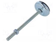 Foot; with no-slip disk,with locknut,with lever; Base dia: 55mm RST ROZTOCZE