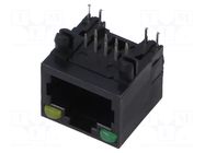 Connector: RJ45; socket; PIN: 8; with LED; 8p8c; on PCBs,PCB snap ADAM TECH
