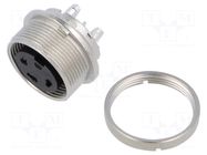 Connector: M16; socket; female; PIN: 3; 7A; 150V; soldering; straight BINDER