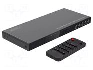 Switch; HDCP 1.4,HDMI 1.4; 4K,HDCP,UHD 2160p; black; metal DIGITUS