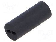 Spacer sleeve; LED; Øout: 3.9mm; ØLED: 3mm; L: 10mm; black; PVC BIVAR