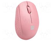 Mouse; pink; USB A; wireless,optical; No.of butt: 3; 10m NATEC