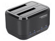 Docking station; USB 3.0; DC socket,HDD/SSD,USB B socket; black NATEC
