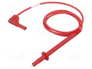 Test lead; 16A; probe tip,angular banana plug 4mm; Urated: 1kV HIRSCHMANN T&M