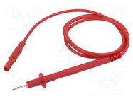 Test lead; 16A; probe tip,banana plug 4mm; Urated: 1kV; Len: 1m HIRSCHMANN T&M