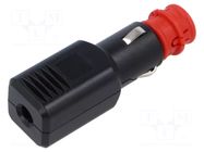 Cigarette lighter plug; screw terminal; Sup.volt: 12÷24VDC; 7.5A PRO CAR