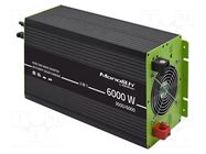 Converter: DC/AC; 12VDC; 230VAC; 225x470x150mm; Input: wires; 87% QOLTEC