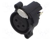 Connector: XLR; socket; female; PIN: 3; straight; with push button NEUTRIK