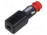 Cigarette lighter plug; screw terminal; Sup.volt: 12÷24VDC; 15A PRO CAR