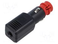 Cigarette lighter plug; screw terminal; Sup.volt: 12÷24VDC; 15A PRO CAR