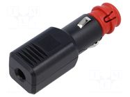 Cigarette lighter plug; screw terminal; Sup.volt: 12÷24VDC; 15A PRO CAR