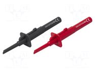 Clip-on probe; hook type; 20A; black,red; 121.2mm; 2pcs. CAL TEST