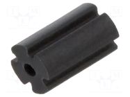 Spacer sleeve; LED; Øout: 3mm; ØLED: 3mm; L: 5mm; black; UL94V-0; PVC BIVAR