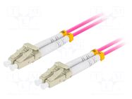 Fiber patch cord; OM4; LC/UPC,both sides; 2m; 50/125um; LSZH; grey LANBERG