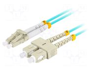 Fiber patch cord; OM3; LC/UPC,SC/UPC; 2m; 50/125um; LSZH; grey LANBERG