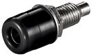 Banana Chassis Socket with Screw, black - 4 mm, 2 nuts, black