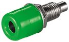 Banana Chassis Socket with Screw, green - 4 mm, 2 nuts, green