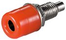 Banana Chassis Socket with Screw, red - 4 mm, 2 nuts, red