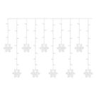 LED Christmas curtain – snowflakes, 135x50 cm, indoor, cool white, EMOS