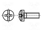 Screw; M5x10; 0.8; Head: button; Phillips,slotted; 1mm,PH2; steel BOSSARD