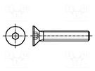 Screw; M5x8; 0.8; Head: countersunk; hex key; HEX 3mm; DIN 7991 BOSSARD