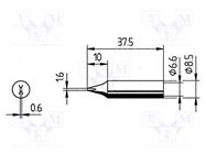Tip; chisel; 1.6mm; for  soldering iron,for soldering station ERSA