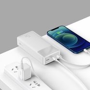 Baseus Bipow power bank with display 30000mAh 15W white (Overseas Edition) + USB-A - Micro USB cable 0.25m white (PPBD050202), Baseus