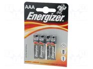 Battery: alkaline; AAA; 1.5V; non-rechargeable; 4pcs. ENERGIZER